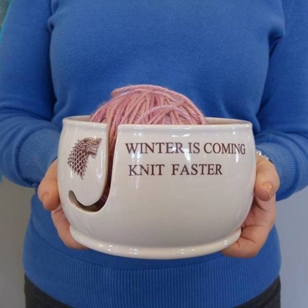 Winter is coming ceramic yarn bowl picture